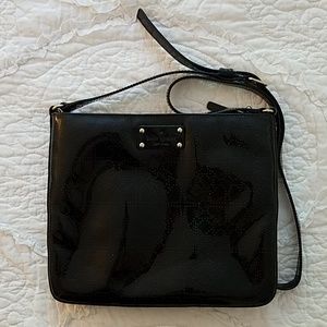Kate Spade Black Vinyl Medium Crossbody